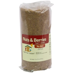 Nuts & Berries No-Melt Suet Cylinder, Bird Food, Wild Birds Unlimited, WBU