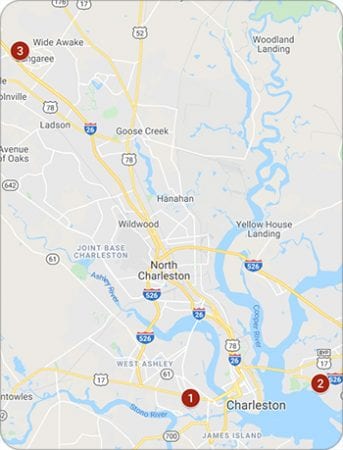 Charleston area map